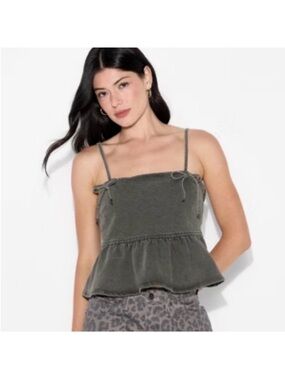 Wild Fable Black Denim Peplum Top - NWT